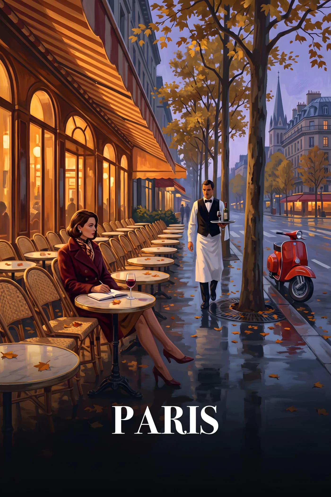 Paris Art Print — Café Terrace, Saint-Germain