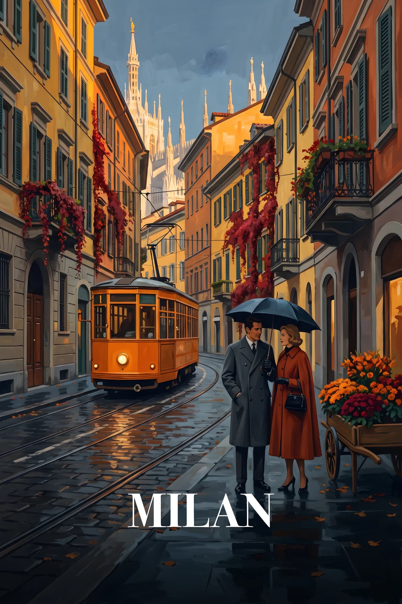 Milan Art Print — Brera Tram